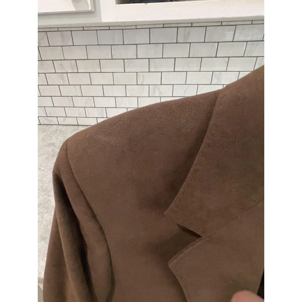 Vintage Palm Beach Blazer Mens 40 Brown Suede Sport Coat Jacket USA 80s